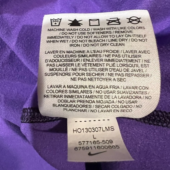 Nike Pro Dri-Fit Half-Zip Running Top Purple Polka Dot Size Large - Picture 8 of 8